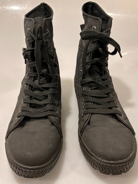 Levi\'s 10.5 Black Sahara CT Twill Canvas Combat Engineer Boots Hi-Top main image 4